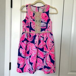 Lilly Pulitzer Girl's Baylee Dress in Royal Purple Wild Child Size XL 12/14